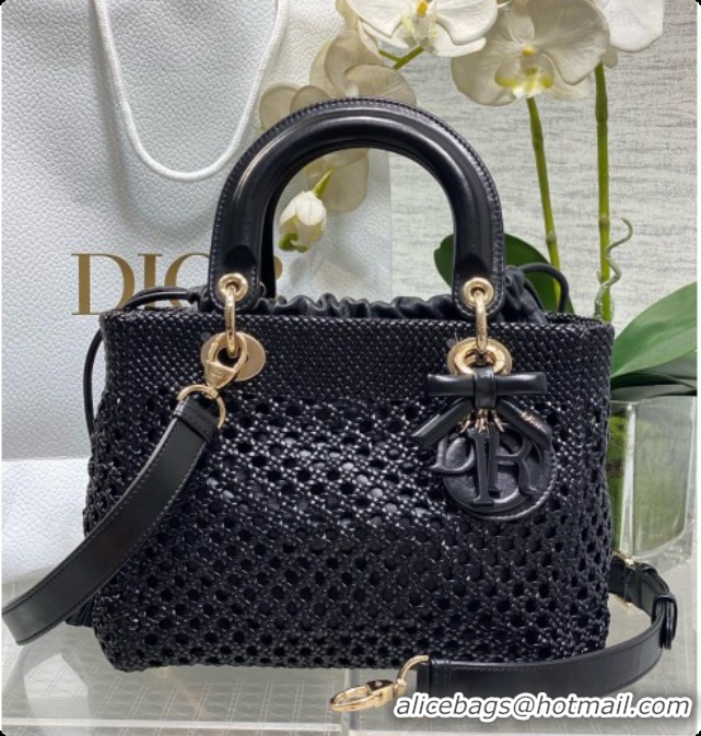 Low Price Dior Medium Lady Dior Bag in Weave Lambskin D090396 Black 2026