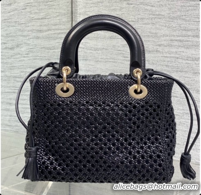Low Price Dior Medium Lady Dior Bag in Weave Lambskin D090396 Black 2026