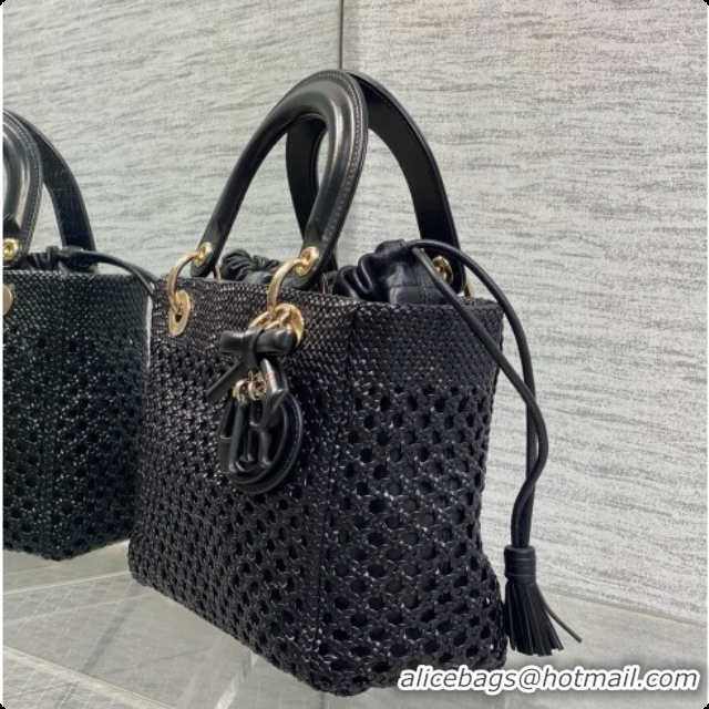 Low Price Dior Medium Lady Dior Bag in Weave Lambskin D090396 Black 2026