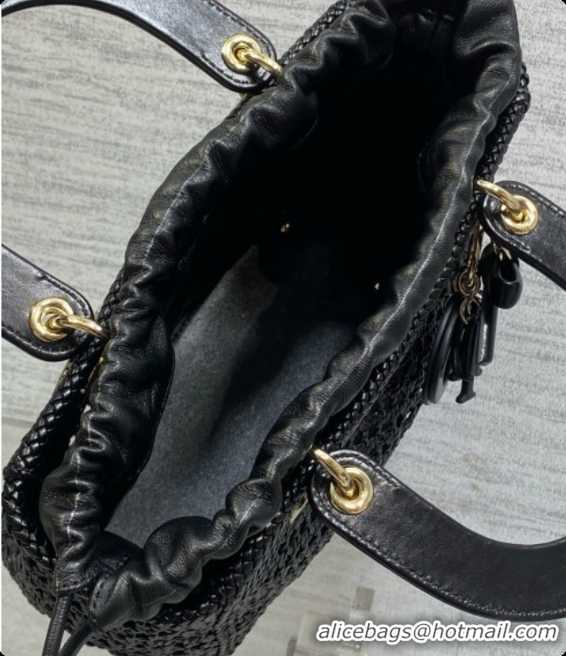 Low Price Dior Medium Lady Dior Bag in Weave Lambskin D090396 Black 2026