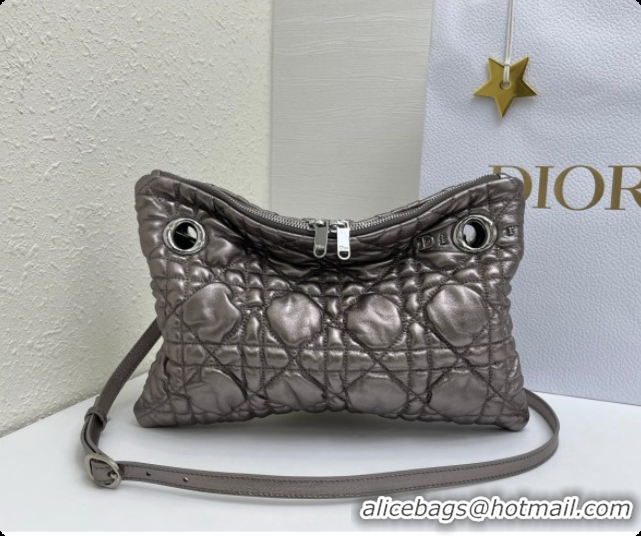 Cheap Design Dior Small Dior Milly-La-Forêt Bag in Black Puffy Macrocannage Calfskin D090403 Grey 2026