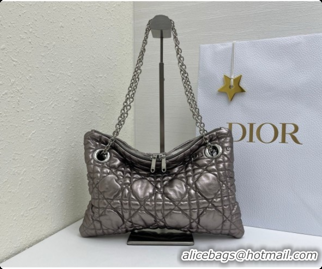Cheap Design Dior Small Dior Milly-La-Forêt Bag in Black Puffy Macrocannage Calfskin D090403 Grey 2026
