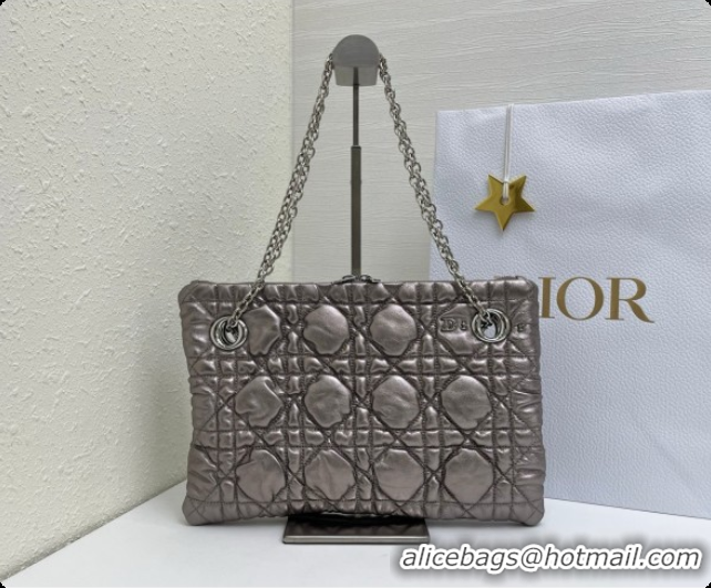 Cheap Design Dior Small Dior Milly-La-Forêt Bag in Black Puffy Macrocannage Calfskin D090403 Grey 2026