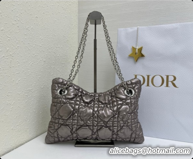 Cheap Design Dior Small Dior Milly-La-Forêt Bag in Black Puffy Macrocannage Calfskin D090403 Grey 2026