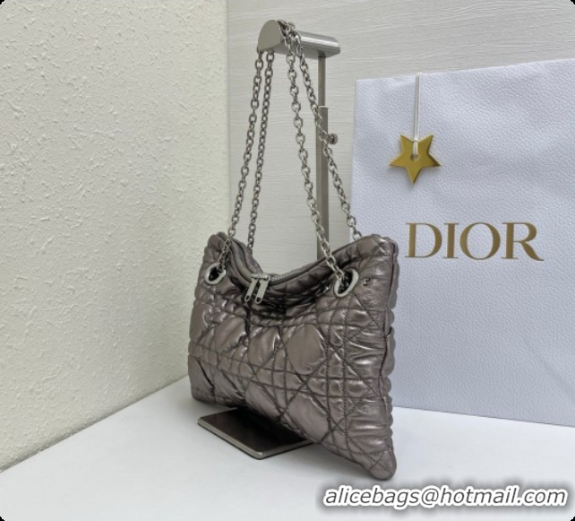Cheap Design Dior Small Dior Milly-La-Forêt Bag in Black Puffy Macrocannage Calfskin D090403 Grey 2026