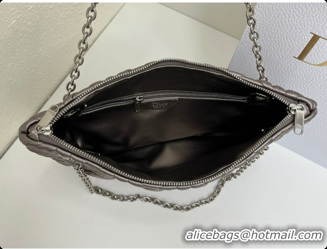 Cheap Design Dior Small Dior Milly-La-Forêt Bag in Black Puffy Macrocannage Calfskin D090403 Grey 2026