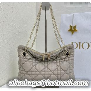 Stylish Dior Small Dior Milly-La-Forêt Bag in Black Puffy Macrocannage Calfskin D090404 Light Grey 2026