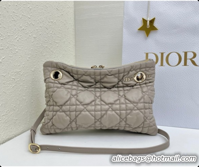 Stylish Dior Small Dior Milly-La-Forêt Bag in Black Puffy Macrocannage Calfskin D090404 Light Grey 2026