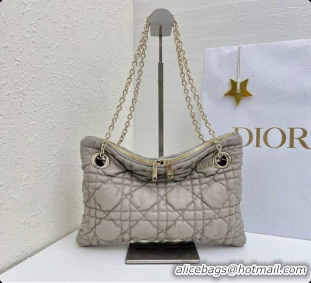 Stylish Dior Small Dior Milly-La-Forêt Bag in Black Puffy Macrocannage Calfskin D090404 Light Grey 2026