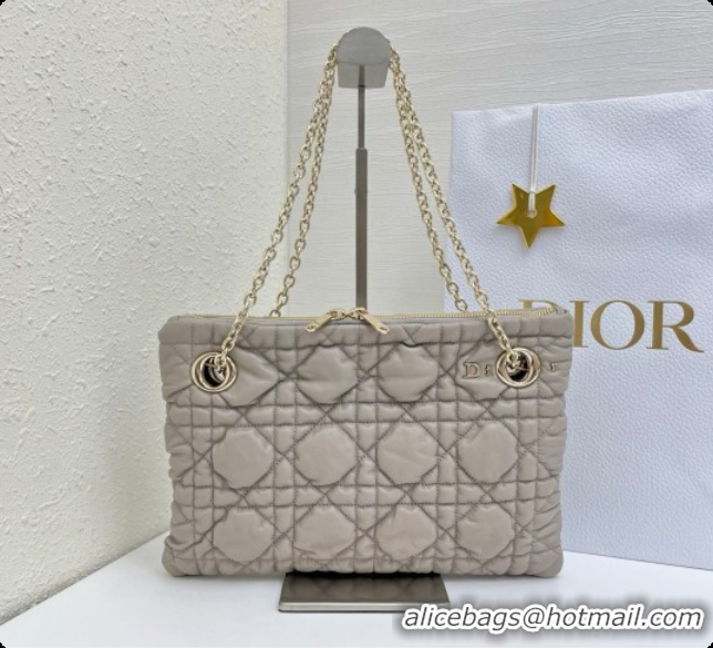 Stylish Dior Small Dior Milly-La-Forêt Bag in Black Puffy Macrocannage Calfskin D090404 Light Grey 2026