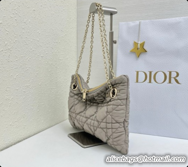 Stylish Dior Small Dior Milly-La-Forêt Bag in Black Puffy Macrocannage Calfskin D090404 Light Grey 2026