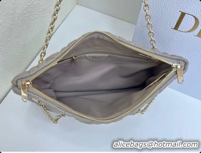 Stylish Dior Small Dior Milly-La-Forêt Bag in Black Puffy Macrocannage Calfskin D090404 Light Grey 2026