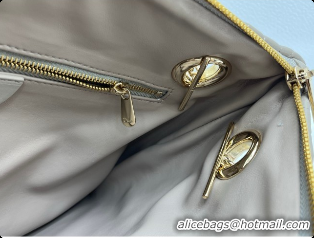 Stylish Dior Small Dior Milly-La-Forêt Bag in Black Puffy Macrocannage Calfskin D090404 Light Grey 2026