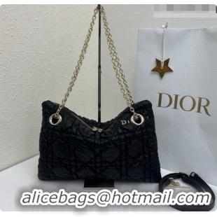 Good Quality Dior Small Dior Milly-La-Forêt Bag in Black Puffy Macrocannage Calfskin D090405 Black 2026