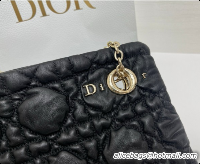Good Quality Dior Small Dior Milly-La-Forêt Bag in Black Puffy Macrocannage Calfskin D090405 Black 2026