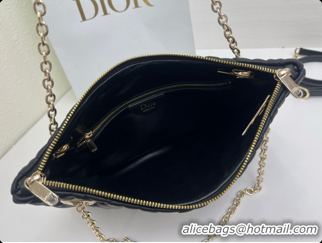 Good Quality Dior Small Dior Milly-La-Forêt Bag in Black Puffy Macrocannage Calfskin D090405 Black 2026