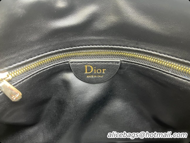 Good Quality Dior Small Dior Milly-La-Forêt Bag in Black Puffy Macrocannage Calfskin D090405 Black 2026