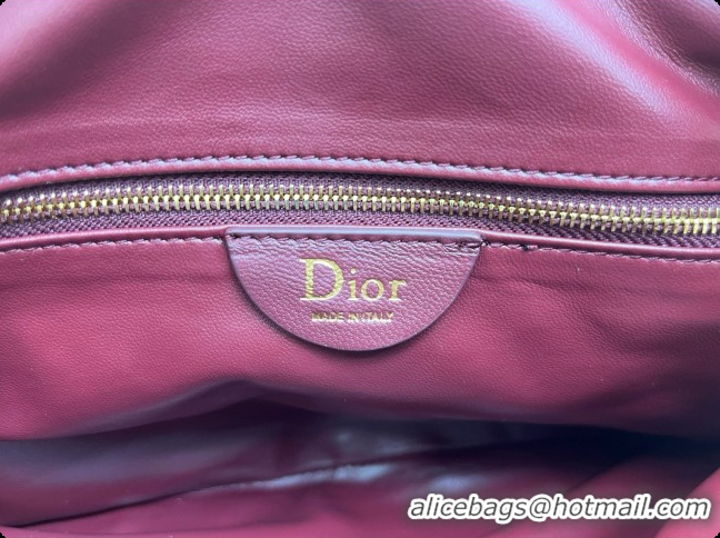 Grade Quality Dior Small Dior Milly-La-Forêt Bag in Black Puffy Macrocannage Calfskin D090406 Burgundy 2026
