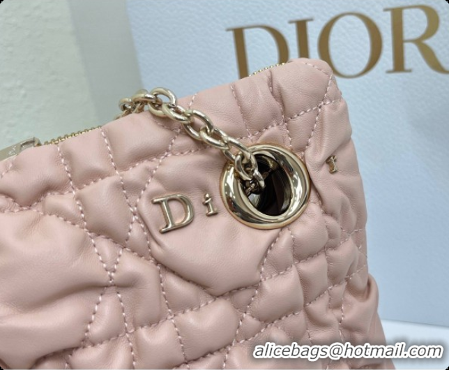 Perfect Dior Small Dior Milly-La-Forêt Bag in Black Puffy Macrocannage Calfskin D090407 Pink 2026