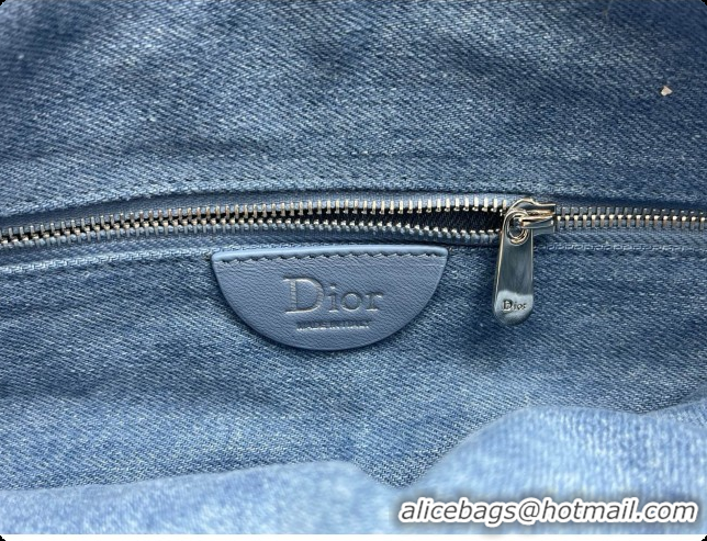 Duplicate Dior Medium Dior Milly-La-Forêt Bag in Puffy Macrocannage Denim D090409 Blue 2026