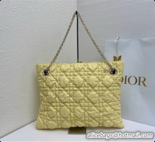 Luxury Dior Medium Dior Milly-La-Forêt Bag in Puffy Macrocannage Calfskin D090410 Yellow 2026