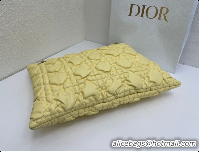 Luxury Dior Medium Dior Milly-La-Forêt Bag in Puffy Macrocannage Calfskin D090410 Yellow 2026