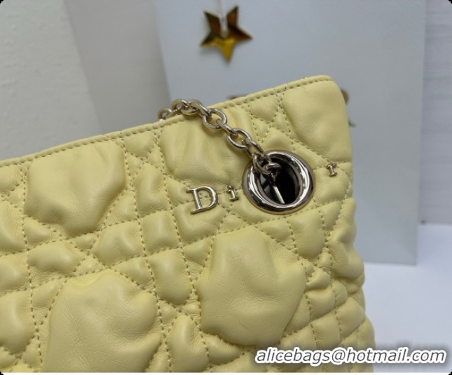 Luxury Dior Medium Dior Milly-La-Forêt Bag in Puffy Macrocannage Calfskin D090410 Yellow 2026