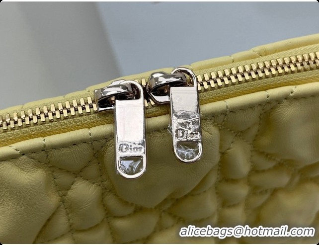 Luxury Dior Medium Dior Milly-La-Forêt Bag in Puffy Macrocannage Calfskin D090410 Yellow 2026