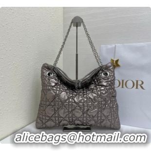 Hot Style Dior Medium Dior Milly-La-Forêt Bag in Puffy Macrocannage Calfskin D090411 Grey 2026