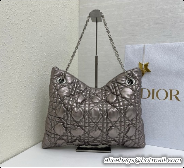 Hot Style Dior Medium Dior Milly-La-Forêt Bag in Puffy Macrocannage Calfskin D090411 Grey 2026