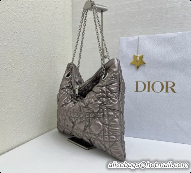 Hot Style Dior Medium Dior Milly-La-Forêt Bag in Puffy Macrocannage Calfskin D090411 Grey 2026