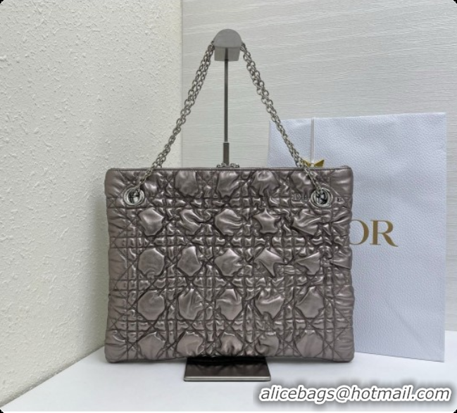 Hot Style Dior Medium Dior Milly-La-Forêt Bag in Puffy Macrocannage Calfskin D090411 Grey 2026