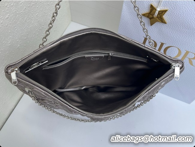 Hot Style Dior Medium Dior Milly-La-Forêt Bag in Puffy Macrocannage Calfskin D090411 Grey 2026