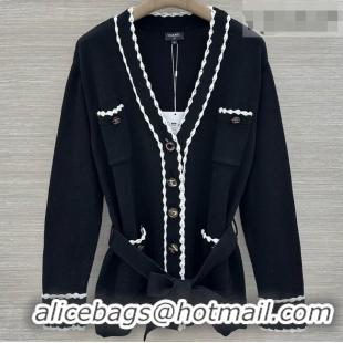 Cheapest Chanel Wool and Cotton Cardigan CH092908 Black 2026