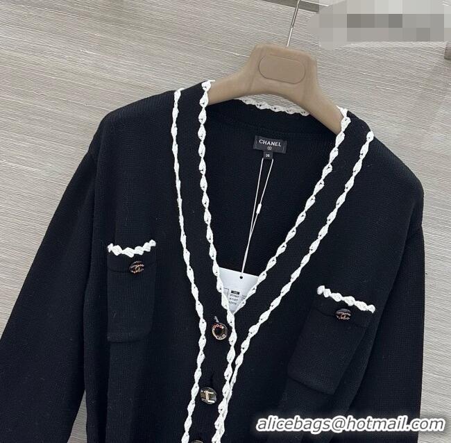 Cheapest Chanel Wool and Cotton Cardigan CH092908 Black 2026