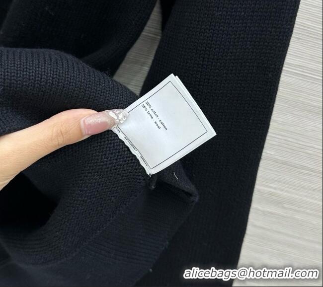Cheapest Chanel Wool and Cotton Cardigan CH092908 Black 2026