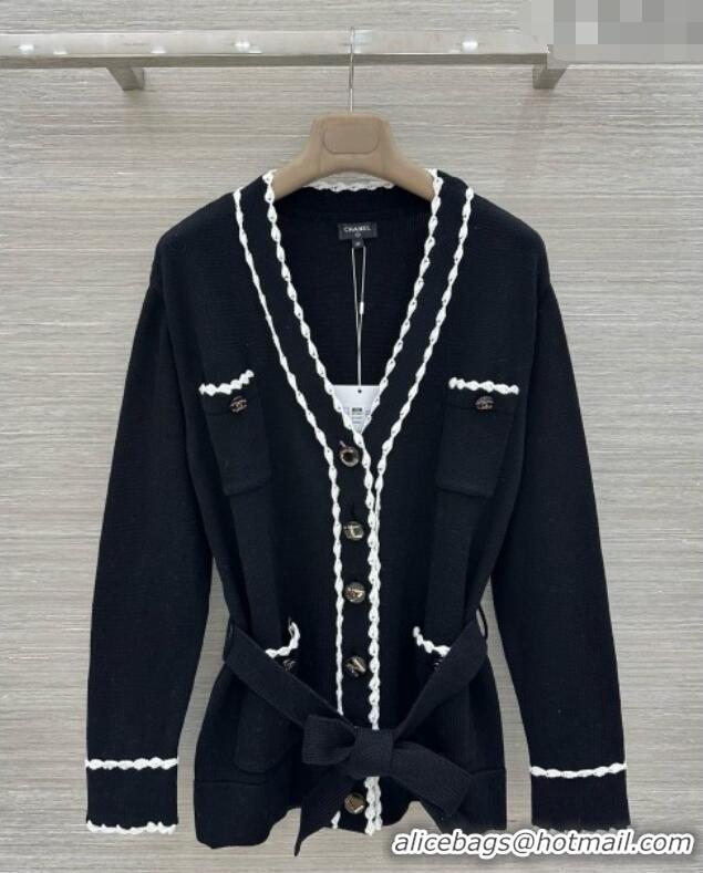 Cheapest Chanel Wool and Cotton Cardigan CH092908 Black 2026