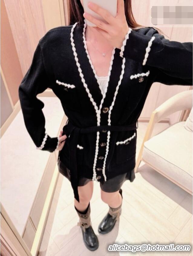 Cheapest Chanel Wool and Cotton Cardigan CH092908 Black 2026