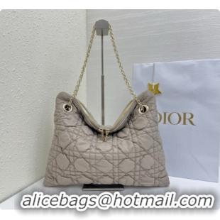 Low Price Dior Medium Dior Milly-La-Forêt Bag in Puffy Macrocannage Calfskin D090412 Light Grey 2026