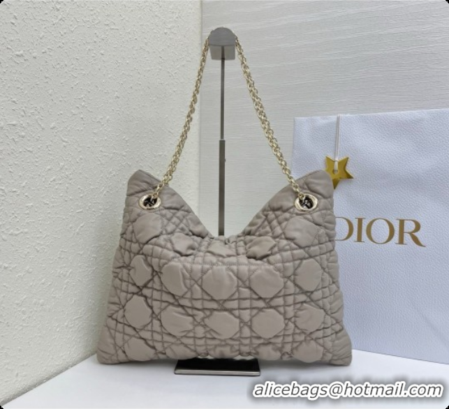 Low Price Dior Medium Dior Milly-La-Forêt Bag in Puffy Macrocannage Calfskin D090412 Light Grey 2026