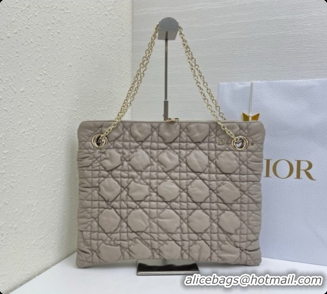 Low Price Dior Medium Dior Milly-La-Forêt Bag in Puffy Macrocannage Calfskin D090412 Light Grey 2026