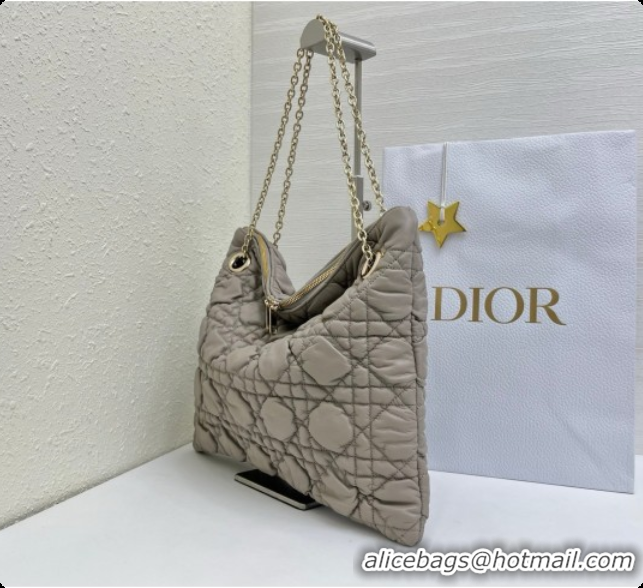Low Price Dior Medium Dior Milly-La-Forêt Bag in Puffy Macrocannage Calfskin D090412 Light Grey 2026