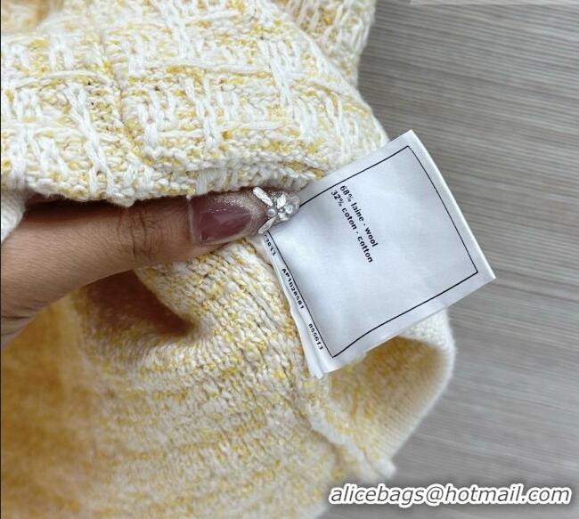 Classic Cheap Chanel Wool and Cotton Vest CH092912 Yellow/White 2026