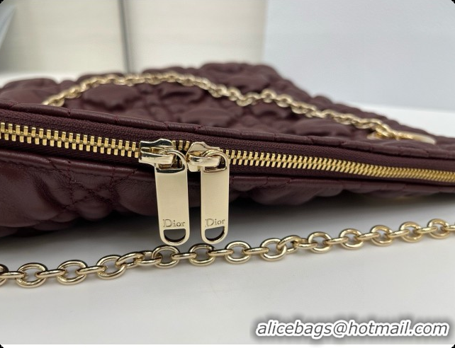 Stylish Dior Medium Dior Milly-La-Forêt Bag in Puffy Macrocannage Calfskin D090414 Burgundy 2026