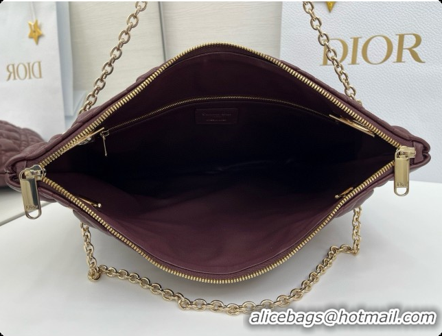 Stylish Dior Medium Dior Milly-La-Forêt Bag in Puffy Macrocannage Calfskin D090414 Burgundy 2026