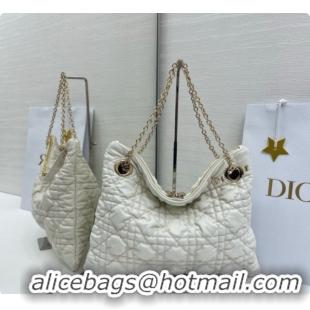 Sophisticated Dior Medium Dior Milly-La-Forêt Bag in Puffy Macrocannage Calfskin D090416 White 2026