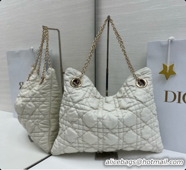 Sophisticated Dior Medium Dior Milly-La-Forêt Bag in Puffy Macrocannage Calfskin D090416 White 2026