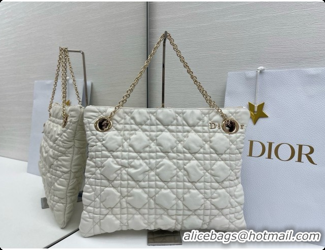 Sophisticated Dior Medium Dior Milly-La-Forêt Bag in Puffy Macrocannage Calfskin D090416 White 2026