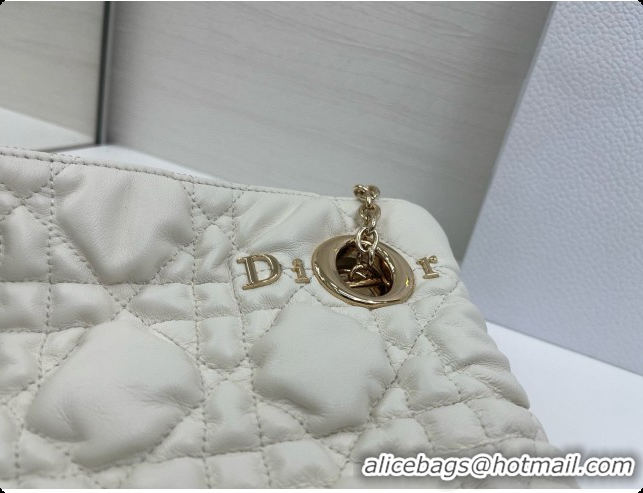 Sophisticated Dior Medium Dior Milly-La-Forêt Bag in Puffy Macrocannage Calfskin D090416 White 2026