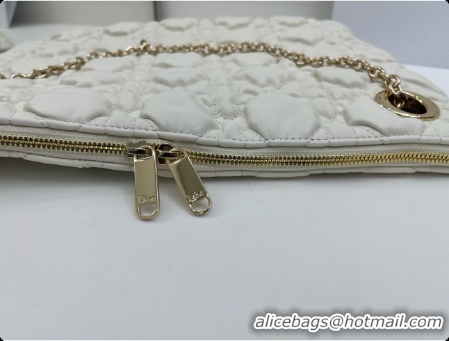 Sophisticated Dior Medium Dior Milly-La-Forêt Bag in Puffy Macrocannage Calfskin D090416 White 2026